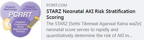 An online dashboard for STARZ Neonatal AKI Risk Stratification Score has been made at the PCRRT-ICONIC