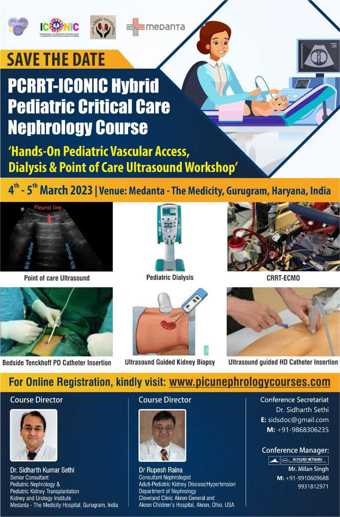 PCRRT-ICONIC Pediatric Critical Care Nephrology Course