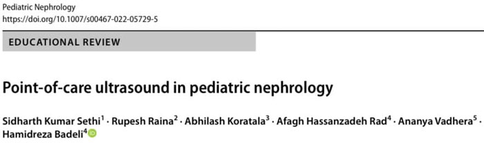 Point-of-care ultrasound in pediatric nephrology
