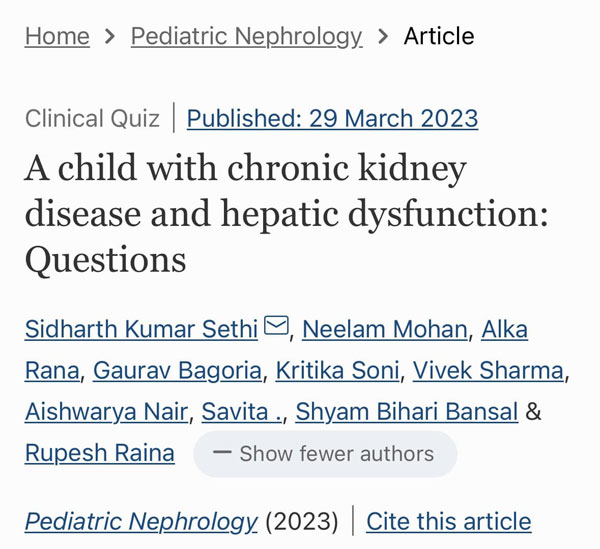 A child with chronic kidney disease and hepatic dysfunction: Questions