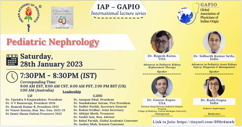 webinar with Global Association of Physicians of Indian Origin (GAPIO) and Indian Academy of Pediatrics (IAP)