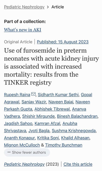 Use of furosemide in preterm neonates with acute kidney injury is associated with increased mortality: results from the TINKER registry