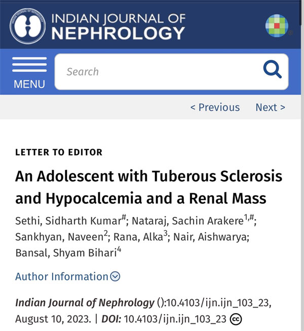 An Adolescent with Tuberous Sclerosis and Hypocalcemia and a Renal Mass