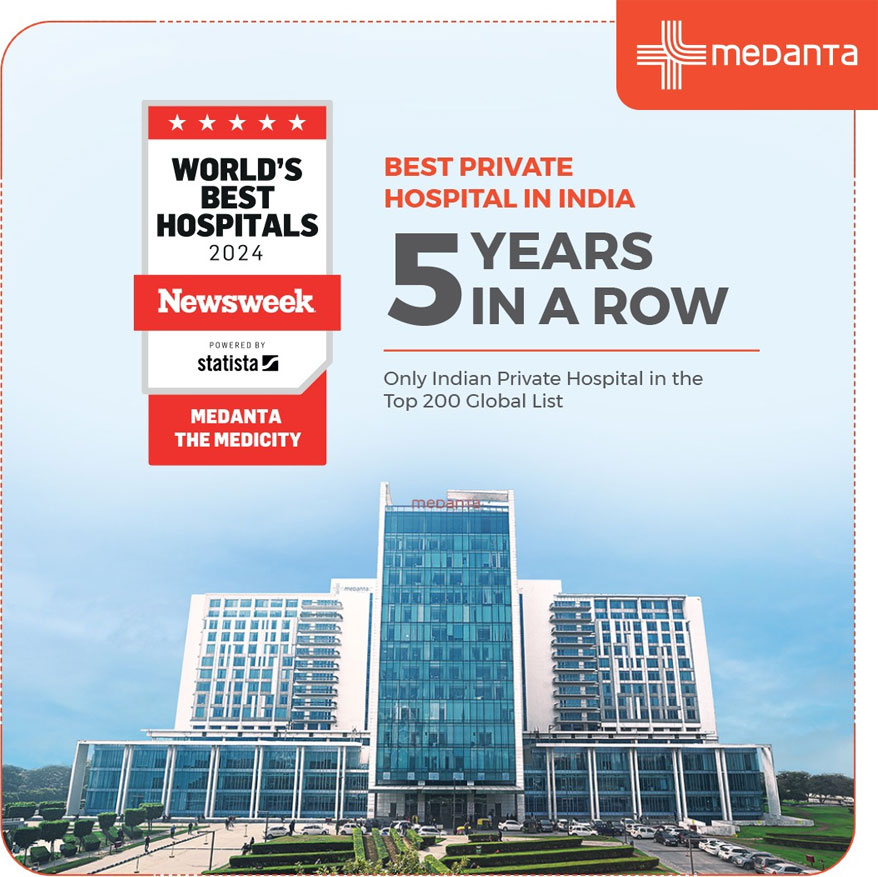 For the 5th year in a row, Medanta Gurugram has been named among ‘World’s Best Hospitals – 2024’ in Newsweek Ranking