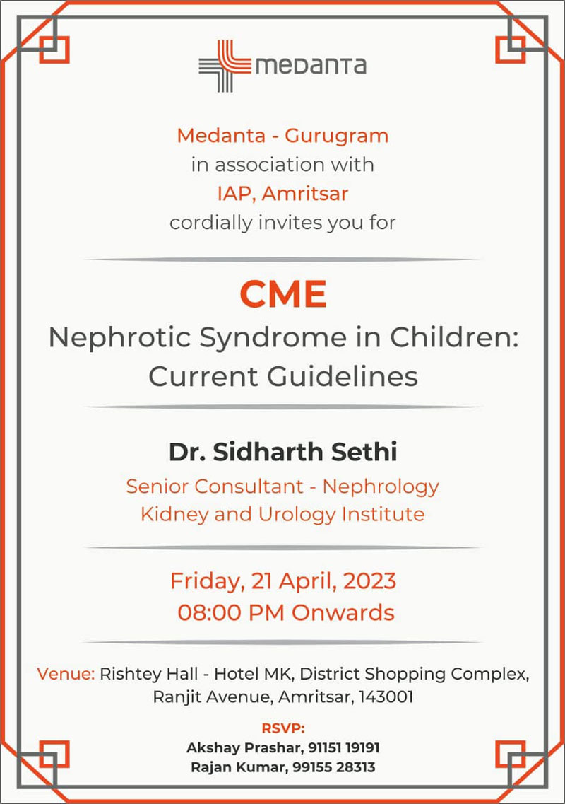 Excellent interactive CME with IAP Amritsar discussing management of difficult nephrotic syndrome children! Thanks IAP Amritsar!