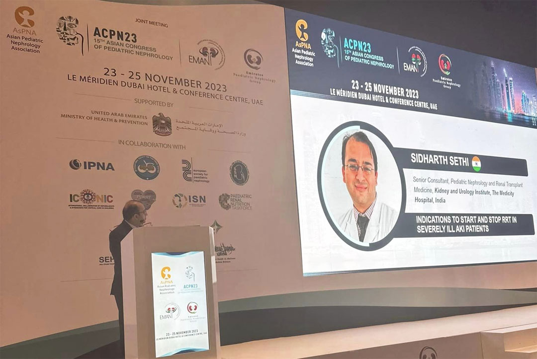 At 15th Asian Pediatric Nephrology Association congress, Dubai, spoke on a very important and interesting topic- ‘When to start and when to stop kidney replacement therapy in pediatric AKI’! Interactive Critical Care Nephrology Session!